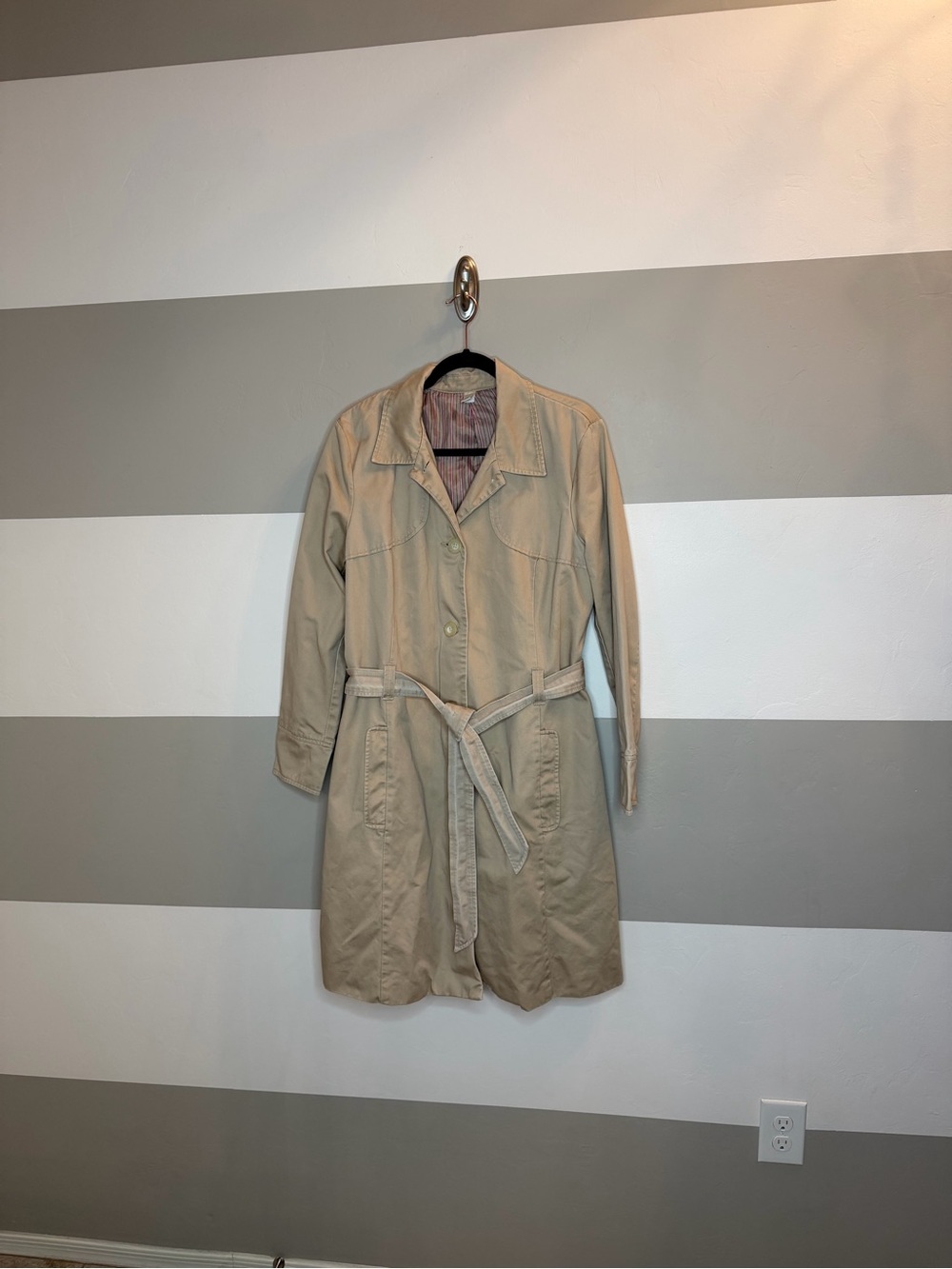 Old Navy Light Tan Trench Coat with Waist Tie